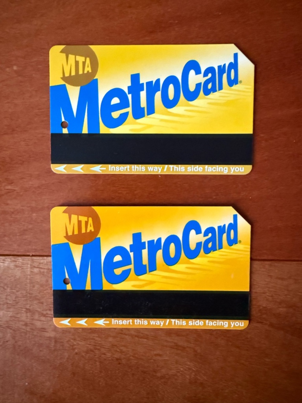 MTA MetroCard - Yellow and Blue Transit Cards (Set of 2)